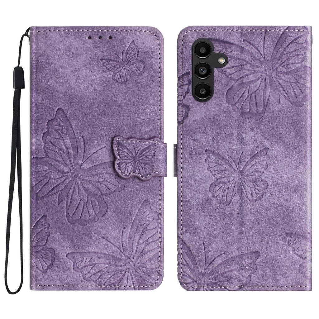 For Samsung Galaxy S24 FE Case PU Leather Wallet Flip Phone Cover Butterflies Imprinted