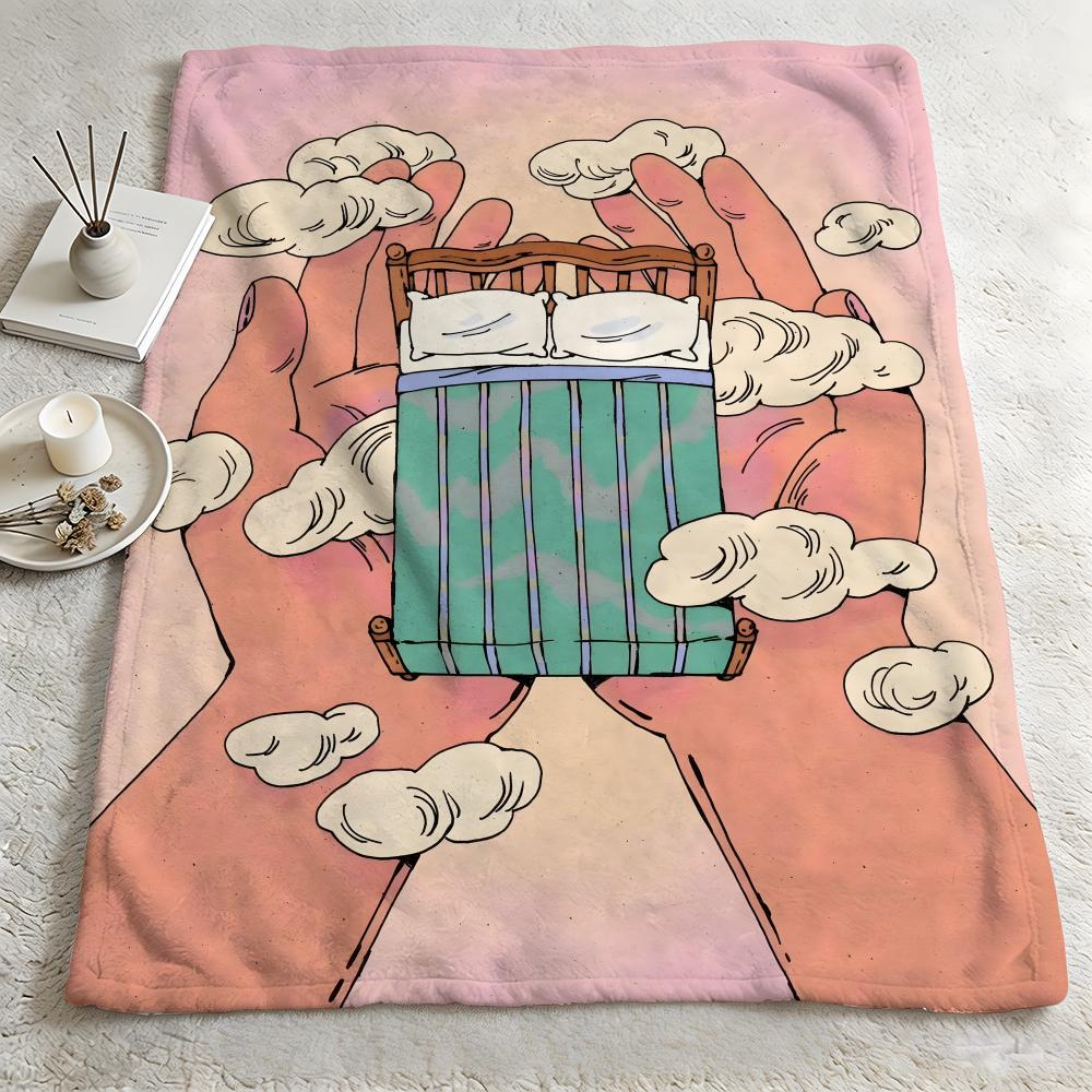 artist KKaitlin Britoo Throw Warm Soft Flannel Blanket Multiuse for Sofa Bed Camping Travel Nap