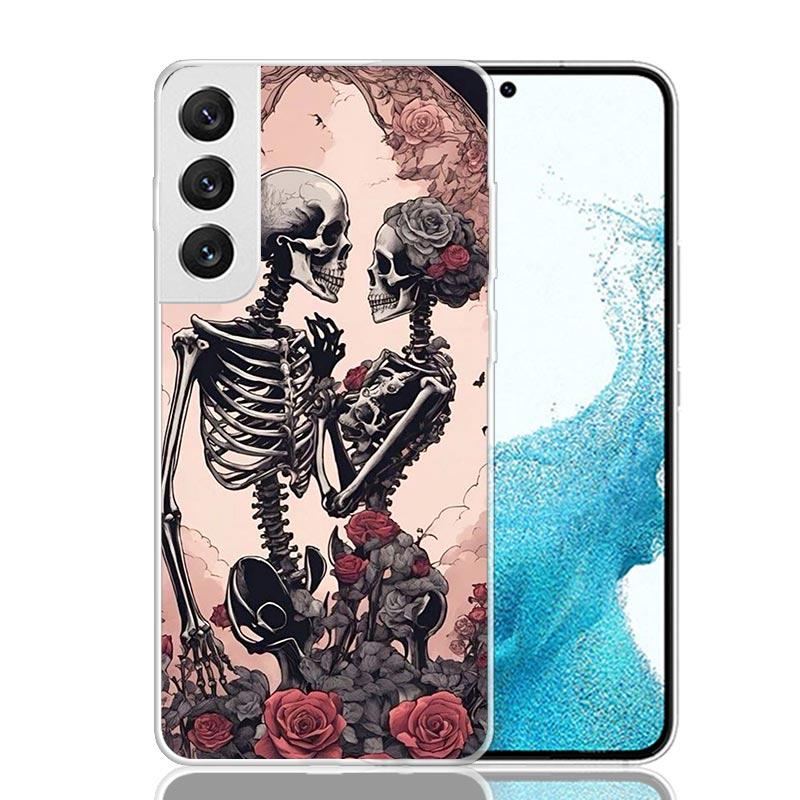 Anatomy Skeleton Heart Lovey Kiss Phone Case For Samsung Galaxy S26 S25 Edge S24 S23 FE S22 Ultra S21 Plus S20 + Fundas Cover Co