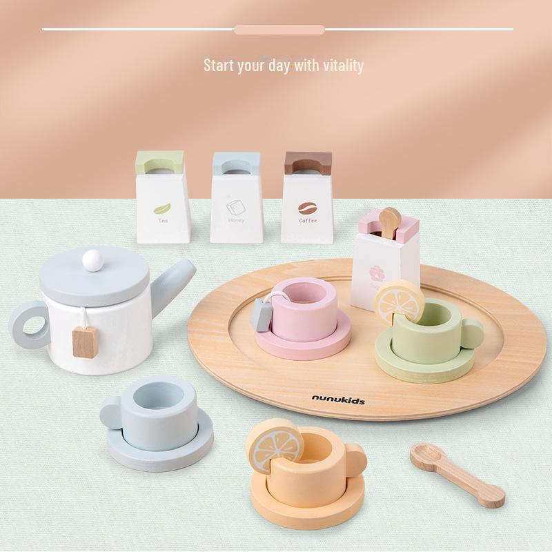 Girls' Wooden Cake Toy Set: Birthday Gift, Afternoon Tea Play, Kitchen & Ice Cream for Ages 3-6