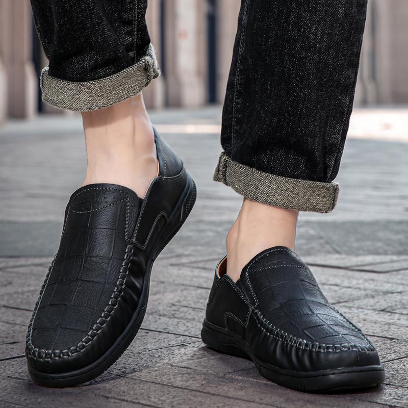 Men's Casual Leather Shoes Business Loafers Moccasin Breathable Slip On Boat Soft Driving Shoes