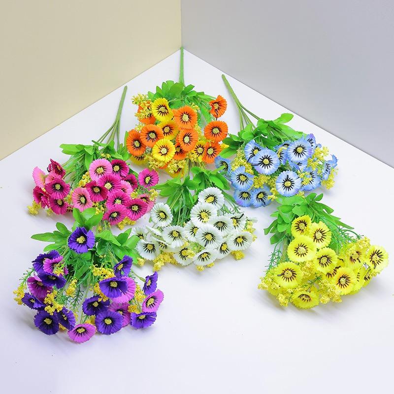 1pc Outdoor Simulation Flower Office Home Decoration Bouquet Plastic Daisy Artificial Flower Indoor Festival Decoration Flowers
