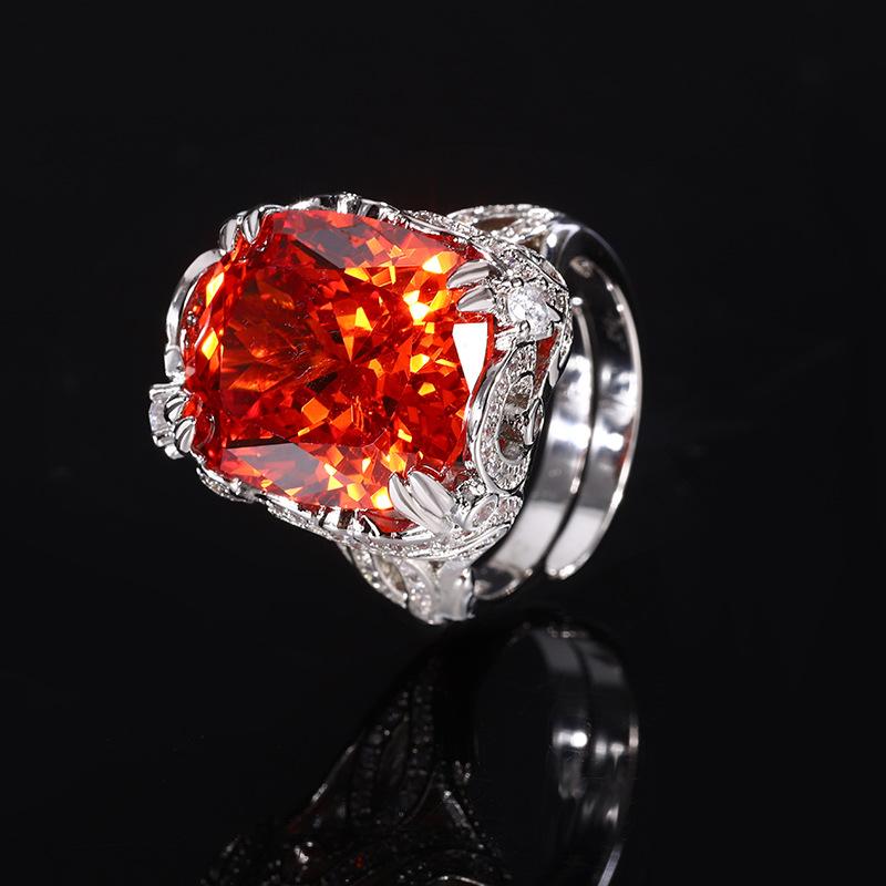 

Ювелирные изделия Медное основание Позолоченное Ретро Имитация Огранка Птичье гнездо Цвет Сокровище Жир Квадратный Легкий Роскошный Кольцо Женское 14 * 16