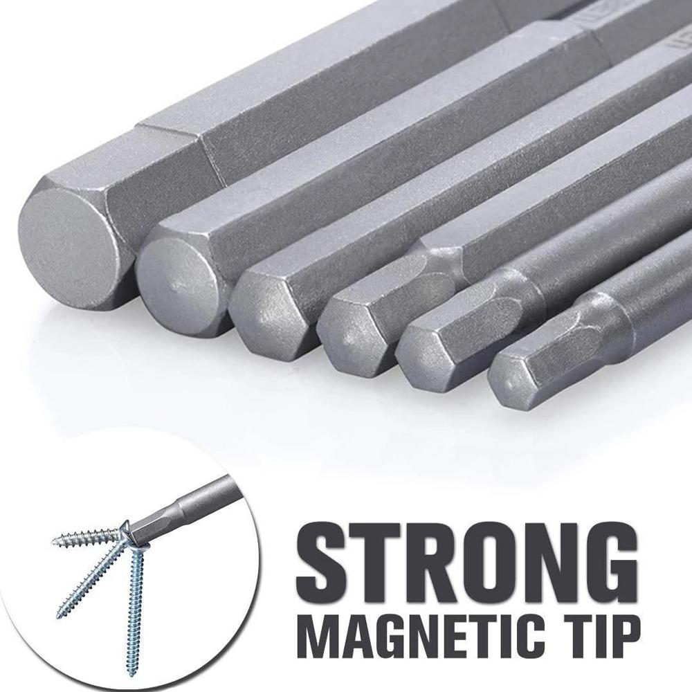 100mm 8pcs Hex Head Allen Wrench Drill Bits Set SAE Metric Allen Electric Hexagonal Bit Screwdriver Socket Bit Power Tool Parts