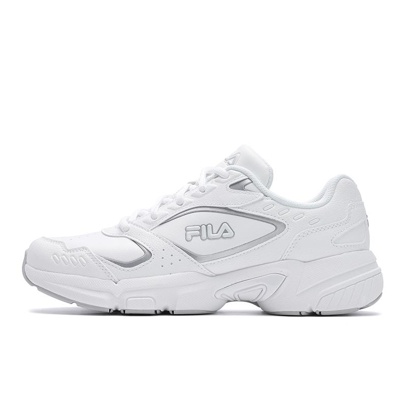 New FILA Cushioning Low-Top Running Shoes Women's White Silver F12W512148FBL