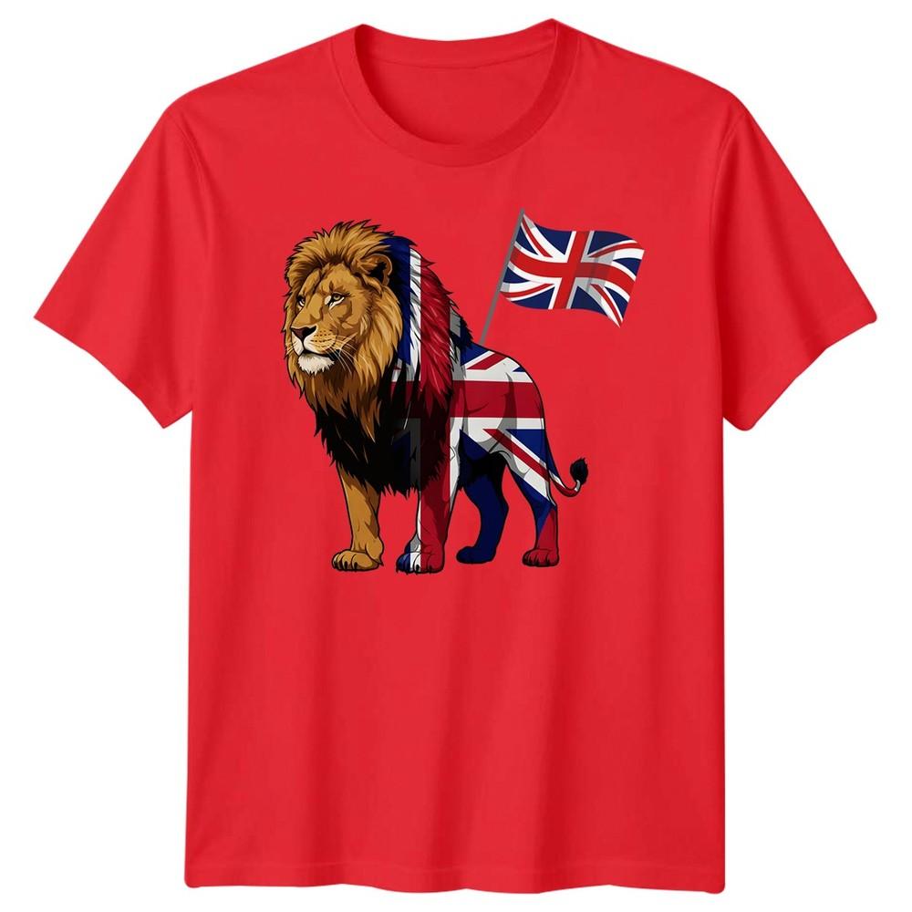 Union Jack Lion TShirt British Great Britain Uk Flag Football Tee Adults Kids S