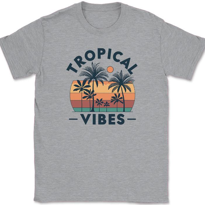 Tropical Vibes T-Shirt Funny Vacation Beach Family Group Trip Ocean Tee