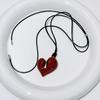 Personality Retro Design Irregularity Heart Pendant Necklace for Women Cute Cool Adjustable Leather Rope Korea Jewelry Y2K Gift