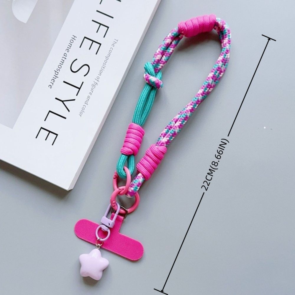 Dopamine Colorful Mobile Phone Hanging Rope Dual Purpose Short Braided Rope  Men and Women