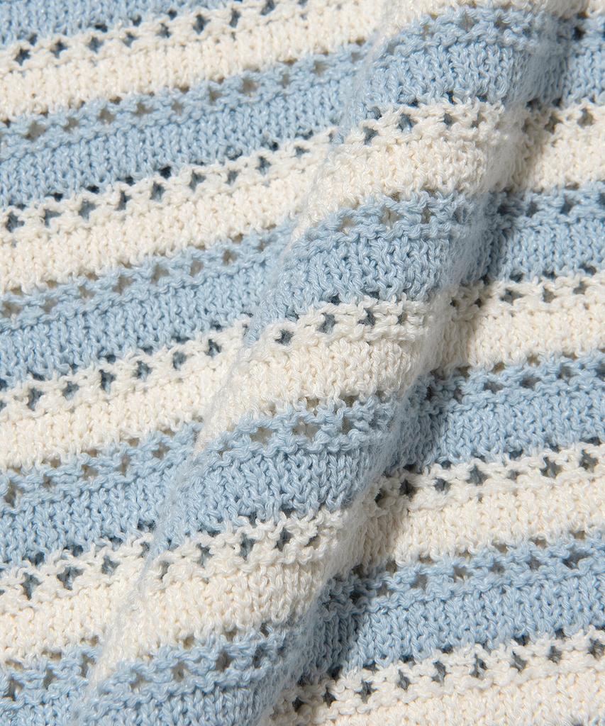 LEE Women'S Scalloped Stripe Knit Light Blue