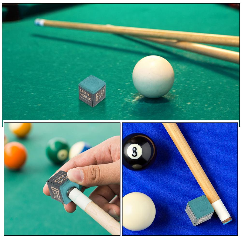 24 Pcs Pool Table Sticks Billiard Accessories Cue Chalk for Portable Green Chocolate Powder