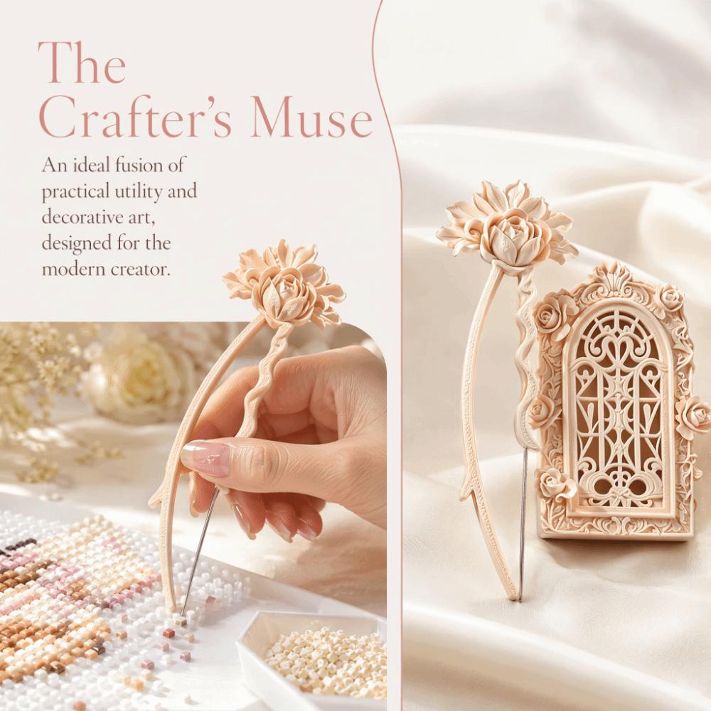Embossed Rose Fuse Beads Tools Set Vintage Bead Tweezers Pen Kit DIY Handmade