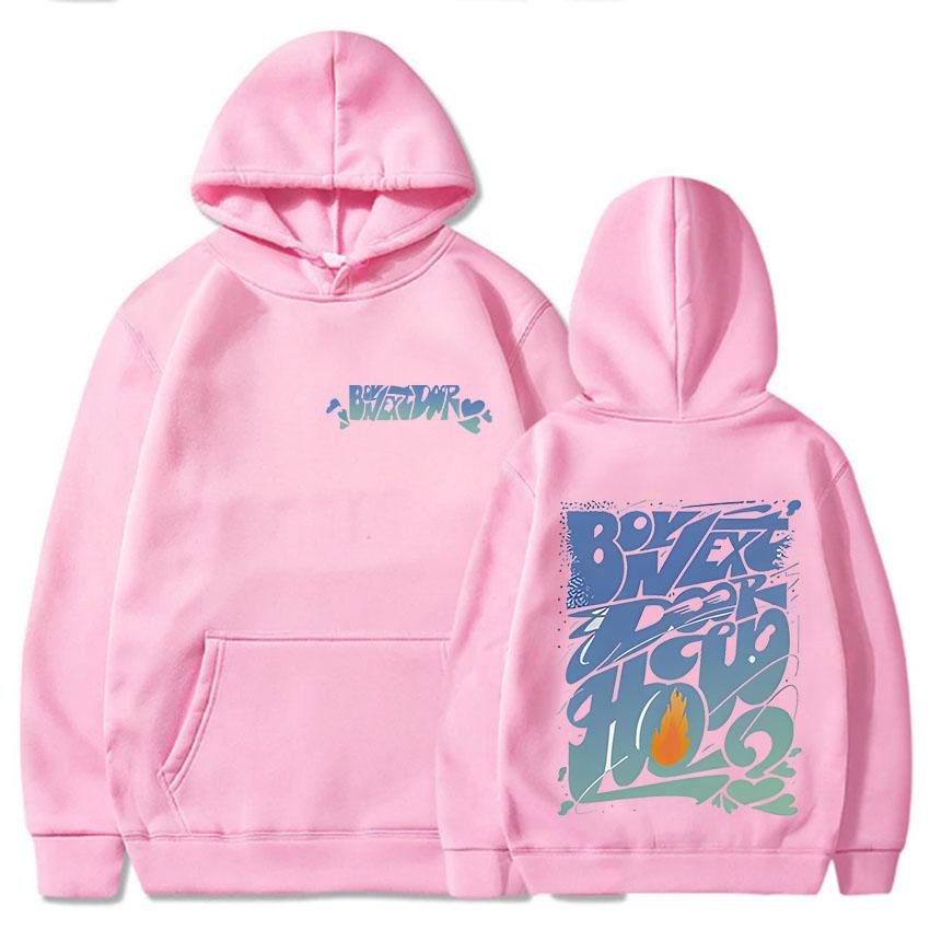 

Kpop BOYNEXTDOOR HOW Мерч Толстовки Нові толстовки з капюшоном Жінки Чоловіки Мода Повсякденний вуличний одяг Хіп-хоп Довгий рукав Популярні топи M рожевий