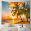 VIKAMA Beach Sunset Tapestry Tropical Ocean Hawaiian Natural Seaside Home Decor Tapestry Bedroom Living Room Dormitory Bedspread
