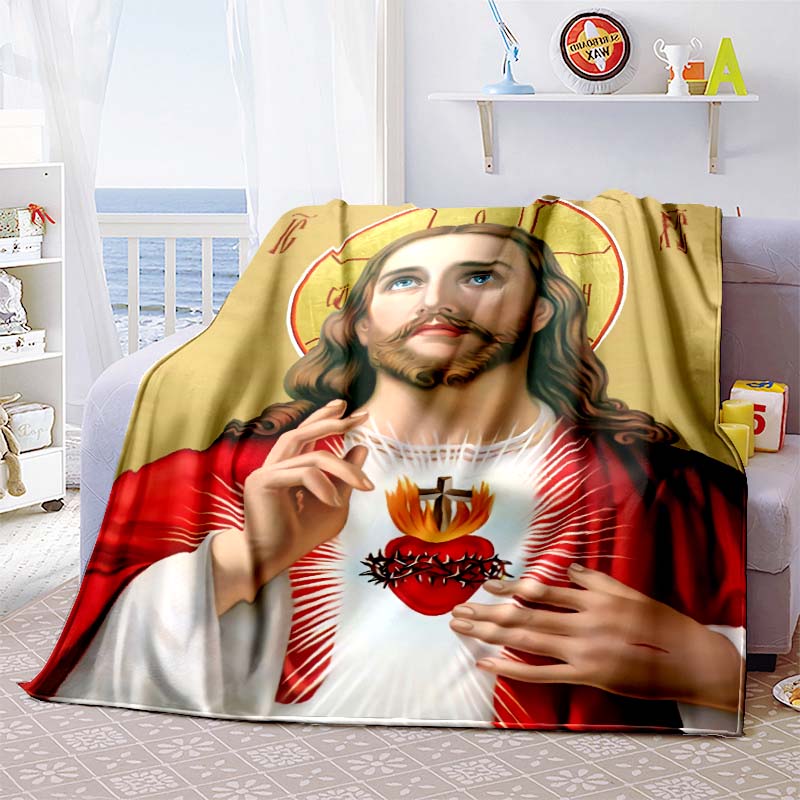 3D Modlitwa Święta Biblia Krzyż Jezus Miękki Flanelowy Koc do Łóżka Sypialnia Sofa Piknik, Narzuta na Pokrycie Wypoczynek Na Zewnątrz Drzemka Prezent