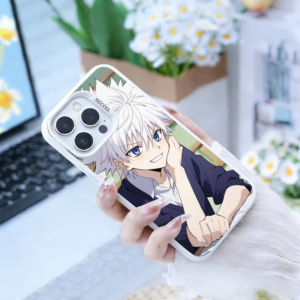 F-Killua Zoldyck H-Hunter X Hunter Phone Case For iPhone17, 16,15,14,13,12 Pro Max Black Candy Matte Shockproof Cover