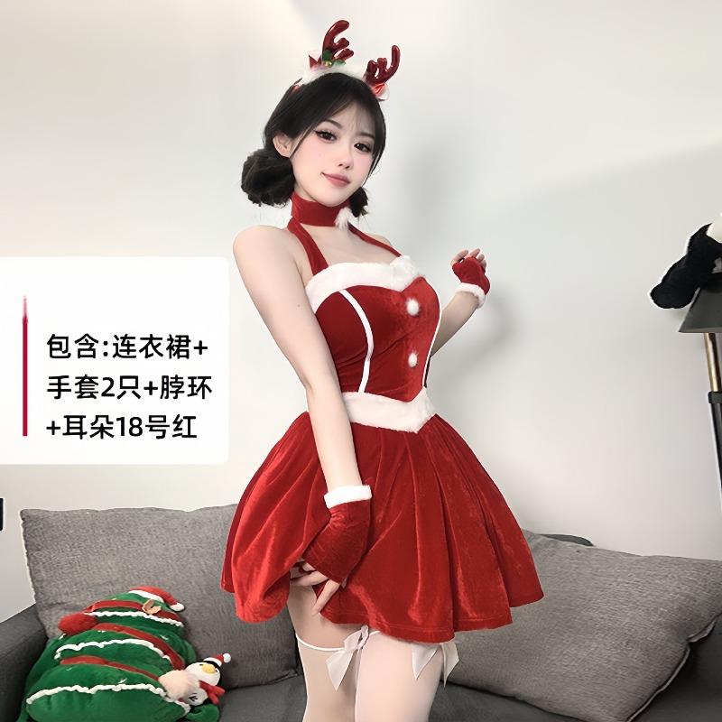 Sexy Lingerie Sexy Christmas New Year's Day Bunny Uniform Autumn and Winter Velvet Pajama Suit Women