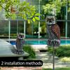 Owl Scare Bird Control Devices 360° Rotating Head Waterproof Eye Flash Garden Decorations Sculptures and Statuettes