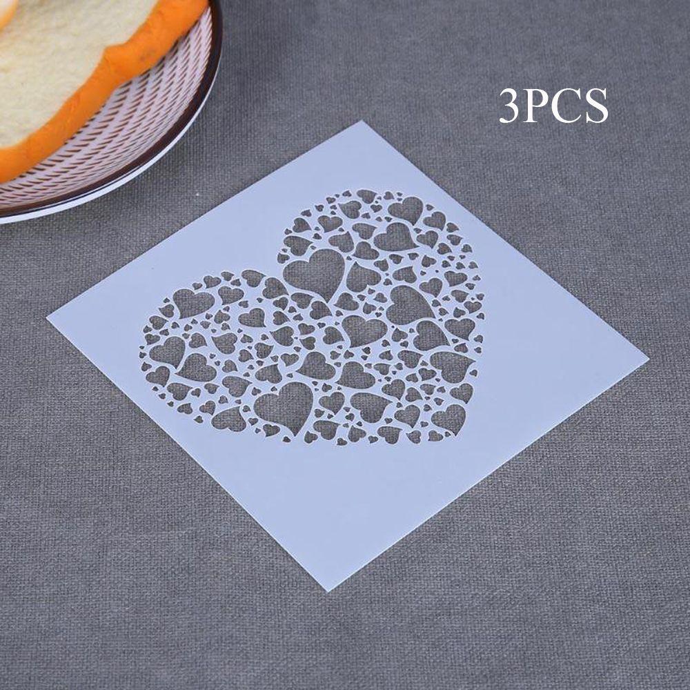 

Любовне Серце Квітка Кондитерське Виготовлення Тортових Трафаретів Інструменти для Прикрашання Тортів Форма для Фонданту Трафарет для Розпилення 3PCS