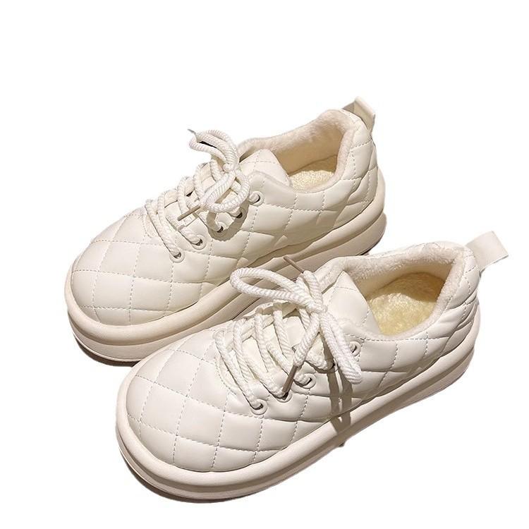 Fashion Snow Boots Cotton Boots Women's 2025 New Outer Wear Thickened Cotton Shoes Women's Velvet One-pedal Medium Boots Children