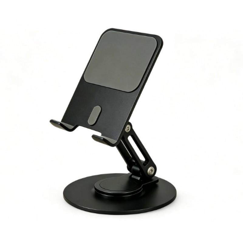 Aluminum Desktop Phone Stand With 360 Rotation Foldable Design Smartphone Tablet Office Desk Travel