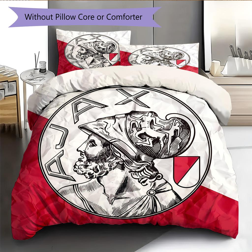 AFC Ajax Pattern Bedding Quilt Set Home Decoration Gift (1 * Duvet Cover + 2 * Pillowcase Without Core)