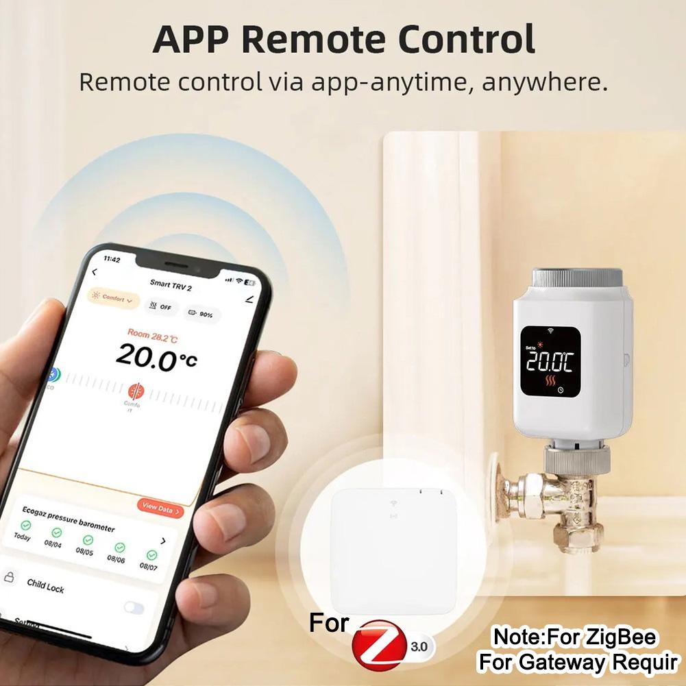 Smart Thermostat Radiator Valve Actuator Compatible with For ZigBee and For Tuya with Remote Access and Weekly Heating Schedule