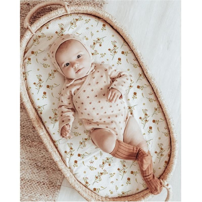 Breathable Baby Bassinet Sheets Removable Cradles Fitted Sheet Changing Mat Cover Protectors for Newborn Infant Cribs