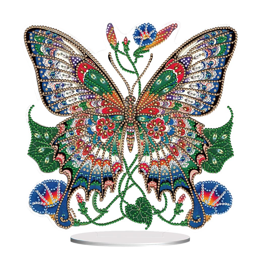 Colorful Butterfly Desktop Diamond Art Kits Animal Diamond Painting Desktop Ornaments Kit for Home Office Desktop Decor
