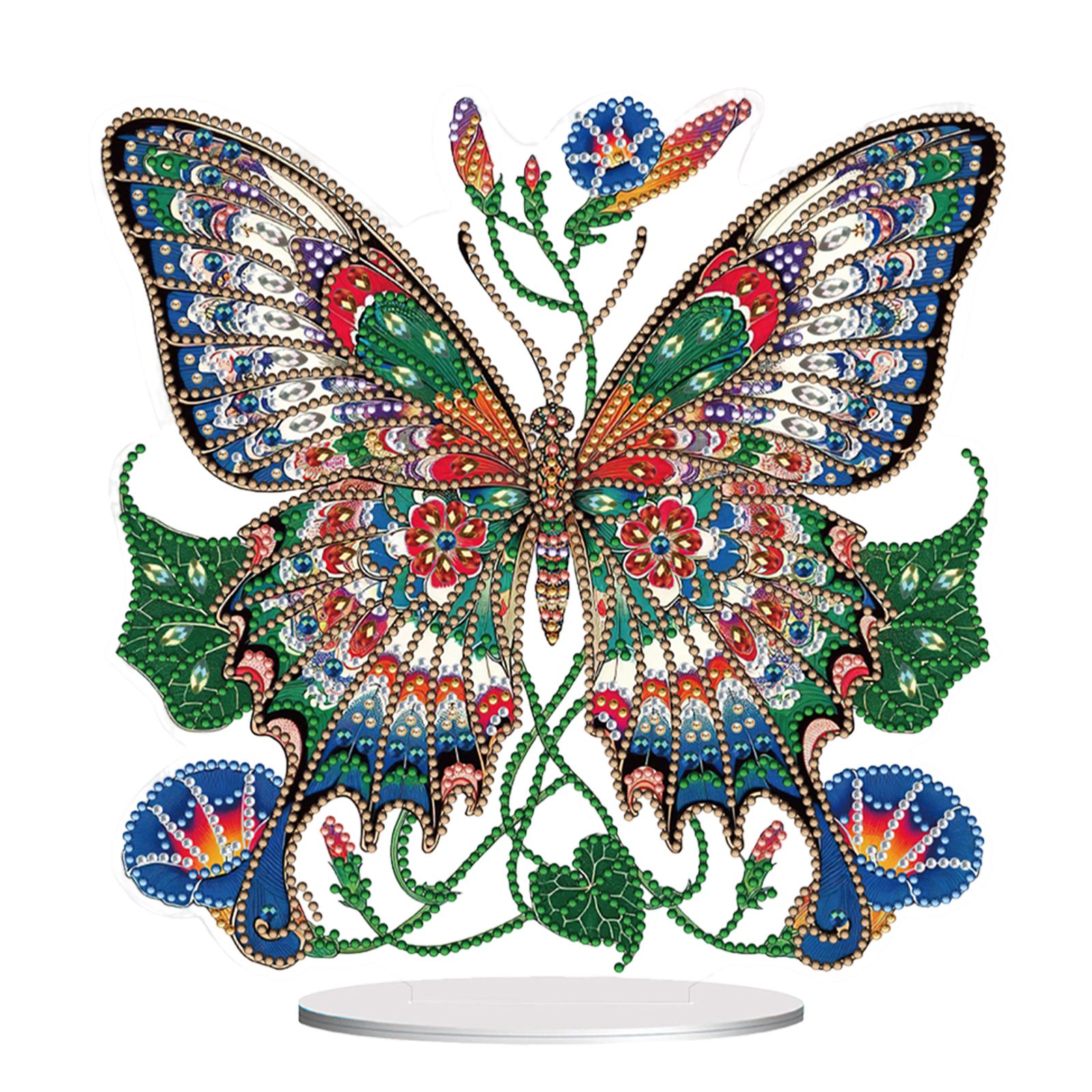 

Colorful Butterfly Desktop Diamond Art Kits Animal Diamond Painting Desktop Ornaments Kit for Home Office Desktop Decor