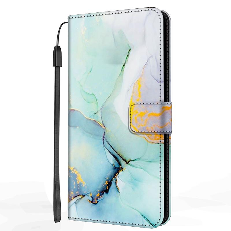 Marble Leather Case For Samsung Galaxy S20 S21 FE Ultra Plus M32 M52 M22 A12 A22 A22S 5G Flip Cover Stand Wallet Book Funda Case