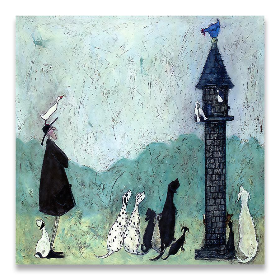 Landscape Love Dogs Pet Canvas Wall Art Paintings Posters and Prints Pictures Living Room Home Decor Vintage Nordic Abstract