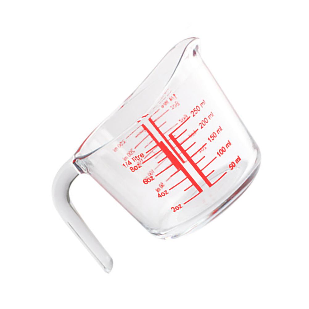 1Pcs Crystal Clear Glass Measuring Cup Easy to Clean Lightweight Practical Kitchen Baking Tool Measuring Cup Graduated Cups
