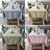 Nordic Christmas Table Cloth Hollow Fringed Tablecloth Solid Color Long Striped Jacquard Tablecloth