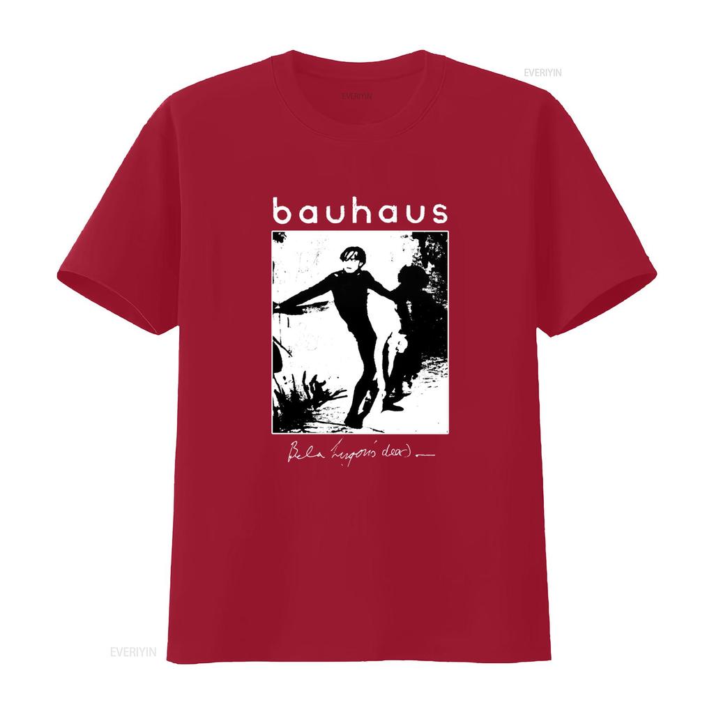 Bauhaus 1989 Bela Lugosis Dead Stile Vintage Cotone Maglietta Nera Design Retrò Tessuto Confortevole vintage Lavata Casual Morbida