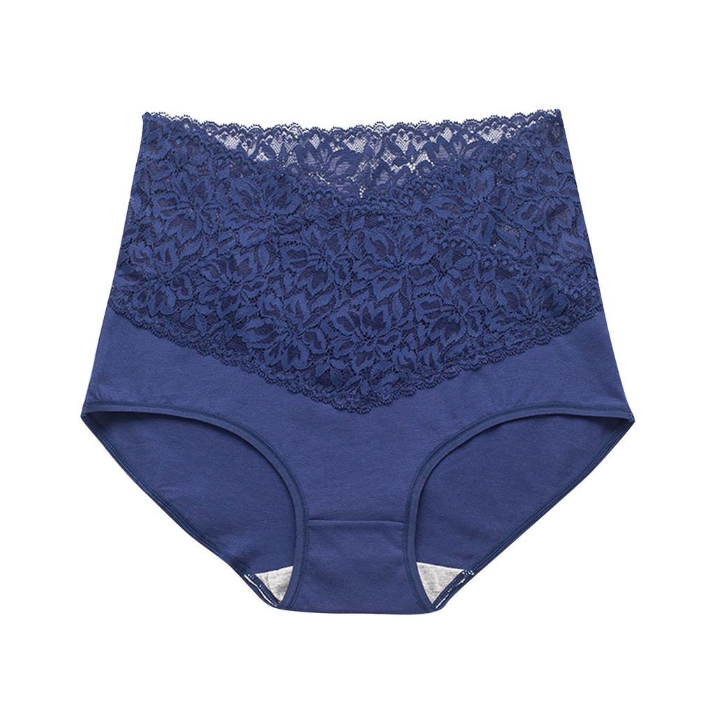 Damen V-Ausschnitt High Waist Unterwäsche Damen Baumwollzwickel Spitze Mädchen Slips