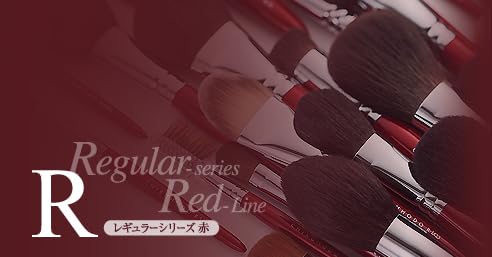 Authentic Chikuhodo Kumano Brushes, Regular Series, Red Handle 4-Piece Set (RR-P3, C4, S2, L1) S-RR-1 with Dedicated Brush Case (C-18)