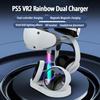 Magnetic RGB Charging Stand for PS5 Console & PS VR2, Dual Controller Charger with Headset  Glasses Storage Holder