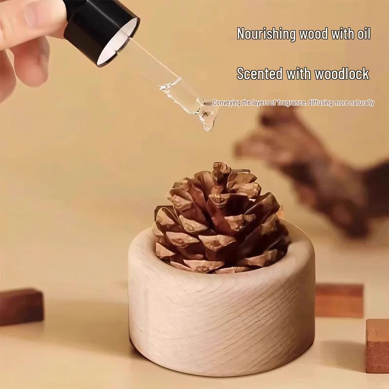 Pinecone Wood Diffuser: Flameless Floral Scent for Home & Bedroom