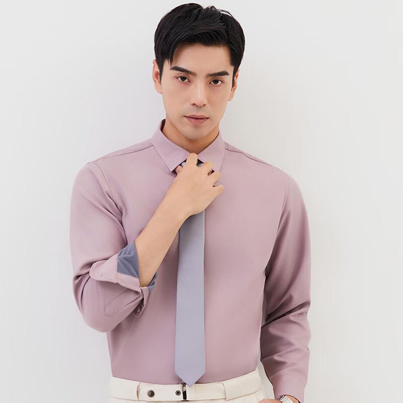 Мужская утепленная деловая рубашка из смесовой шерсти 48