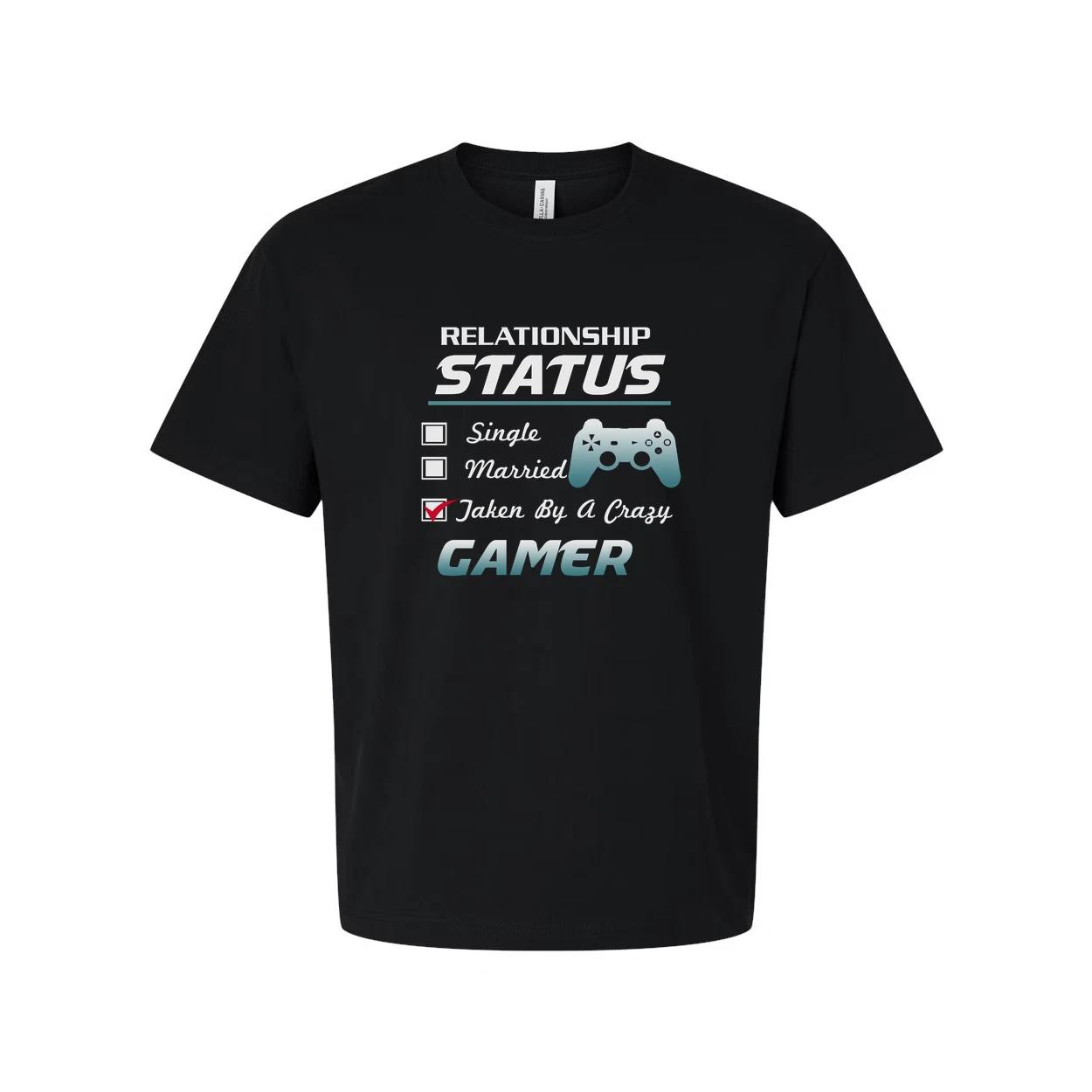Gamer Relationship Status Unisex Graphic Tee With Controller Icon Taken By A Cra 2XL