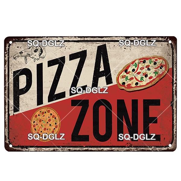 Italienische Pizza Vintage Metallschild Blechschild Vintage Dekoration Man Cave Plakette Hauswanddekoration Bar Schild Heimdekoration Poster