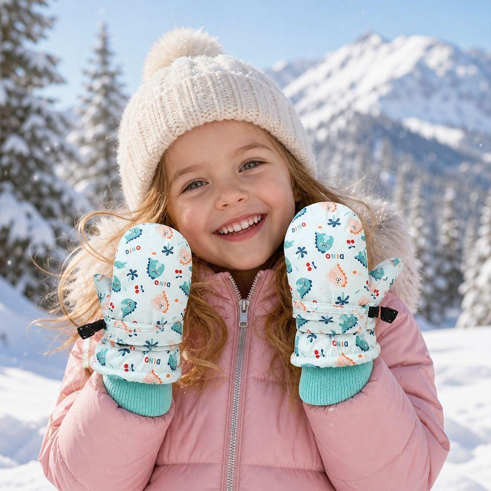 Waterproof Snow Gloves Non-slip Kids Winter Mittens Fashion Children Ski Gloves Snow Snowboard