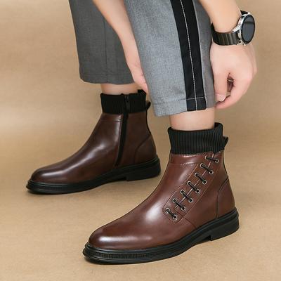 2025 Men's Leather Chelsea Boots High Quality Business Dress Shoes Thick Bottom Chelsea Boots Luxury Brand Casual Shoes
