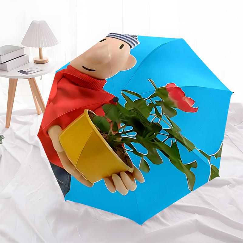 

Auto-Opening Umbrella with Pat & Mat Character Design - Portable 3-Fold Design, 8-Bone Frame, Ideal Gift for Fans and Travelers0104113a