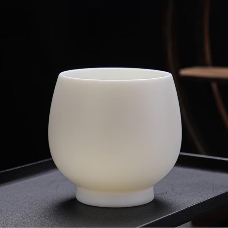 Tuopai Unglazed Matte Mutton-Fat Jade Porcelain Master Tea Cup