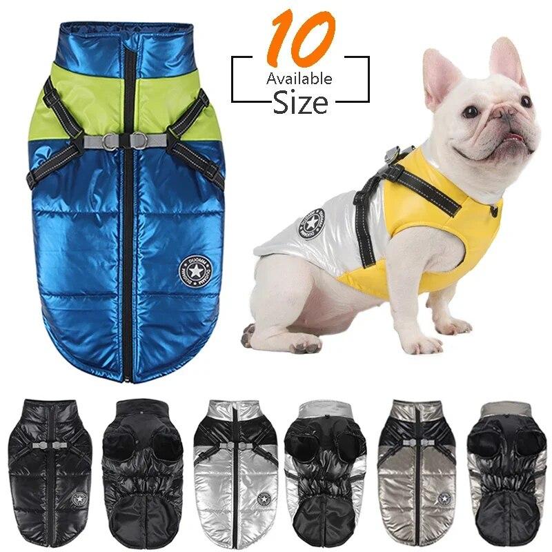 

S-7XL Haustier Hund Jacke Großen Hund Mantel Mit Harness Winter Warm Hund Kleidung für Kleine Medium Large Hunde Französisch Bulldog yorkie