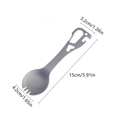 5 In 1 Utility Spork Portable Stainless Fork Spoon Cutlery Multifunctional Bottle Opener Tools Camping Eating Tableware