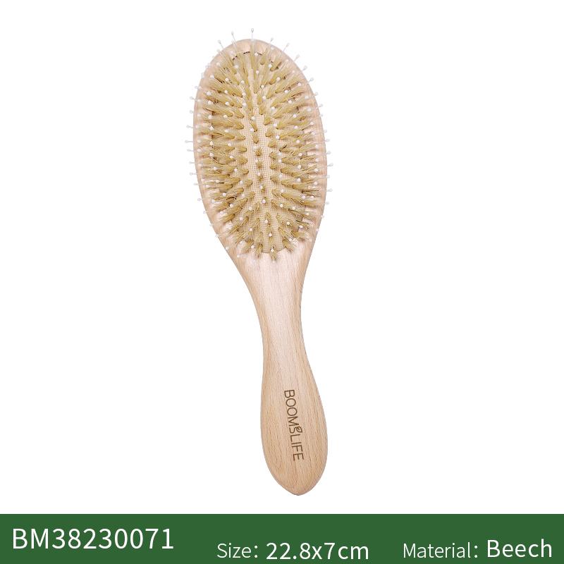 BOOMSLIFE Soft Boar Bristle Hair Brush Mix Nylon Women Name Anti-Static Wood Comb for Wet and Dry Hair Barber Accessories boar mix nylon