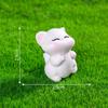 4Pcs/set Cartoon Bow Cat Animal Miniatures Resin Ornaments Fairy Garden Decoration Moss Terrarium Micro Landscape